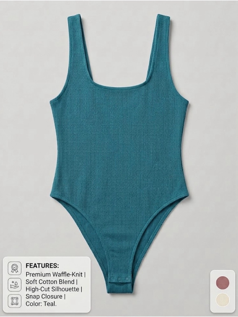 Wild Fable Like New Women's Waffle-Knit Bodysuit - Teal, Size XS